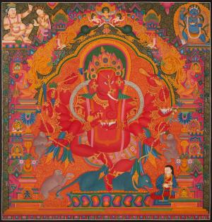 Master Quality Ganesh Thangka Painting | Rare Genuine Hand Painted Tibetan Art| Newari Art
